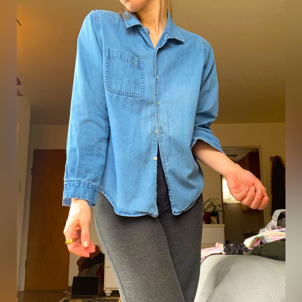 Relaxed Chambray Button Down